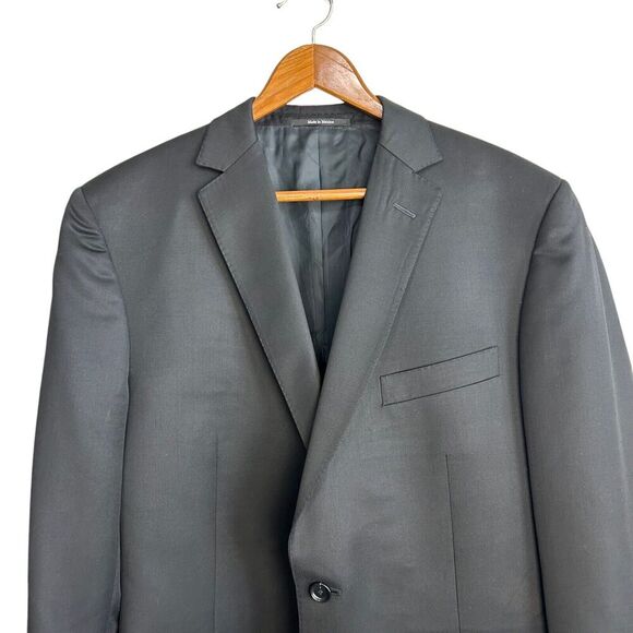 Z Zegna Black Wool Mohair Blazer Mens IT 54L / US 44 Long sport Coat Ermenegildo - Picture 3 of 8